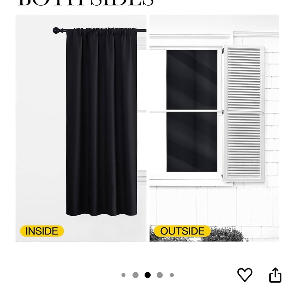 NICETOWN Curtains,Panels (42” x 36”) w/rods (for windows 16 to 144 in Adjustable
